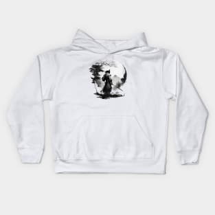 Sumi-e art samurai Kids Hoodie